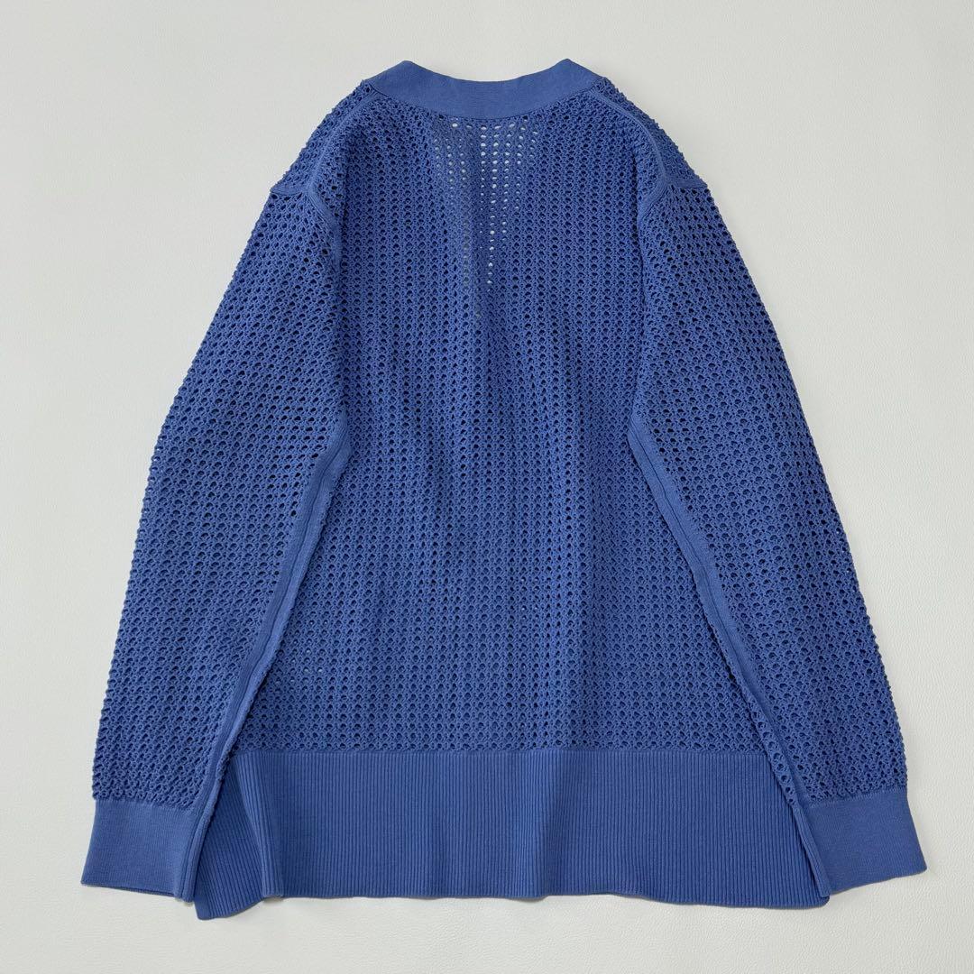 美品✨エブール コットンドライブメッシュVネックニットカーディガン 24SS