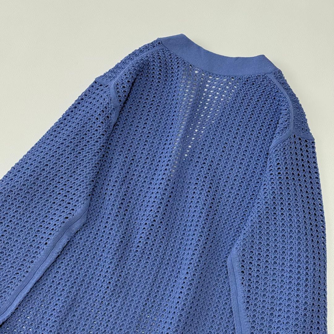 美品✨エブール コットンドライブメッシュVネックニットカーディガン 24SS