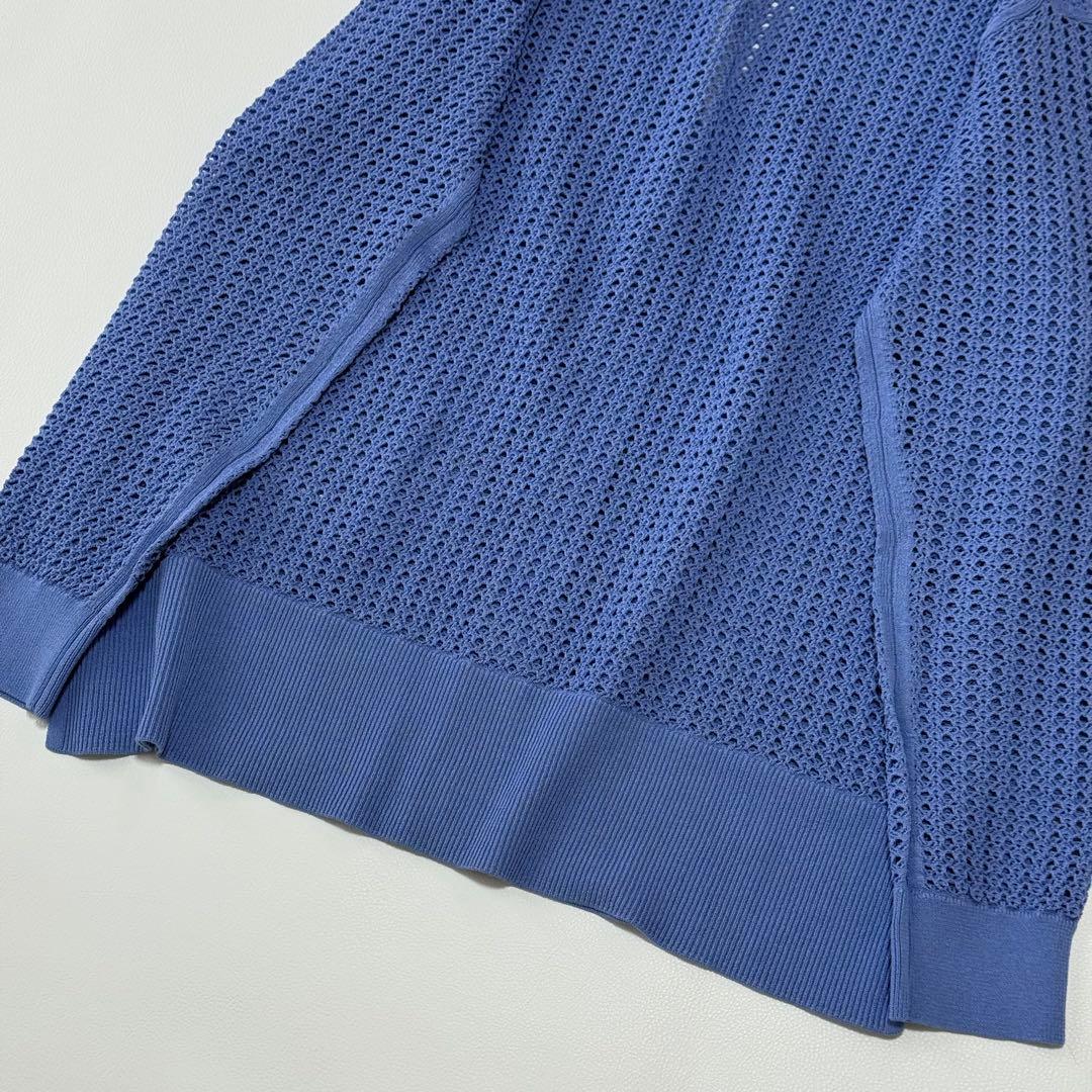 美品✨エブール コットンドライブメッシュVネックニットカーディガン 24SS