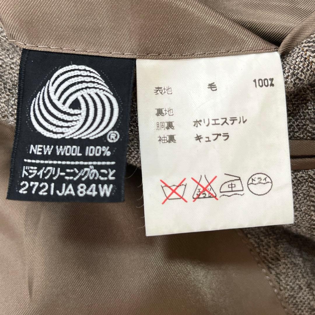 ブルーヒルズ　ヴィンテージスーツ　スリーピース　ウールスーツ　秋冬　茶系　L