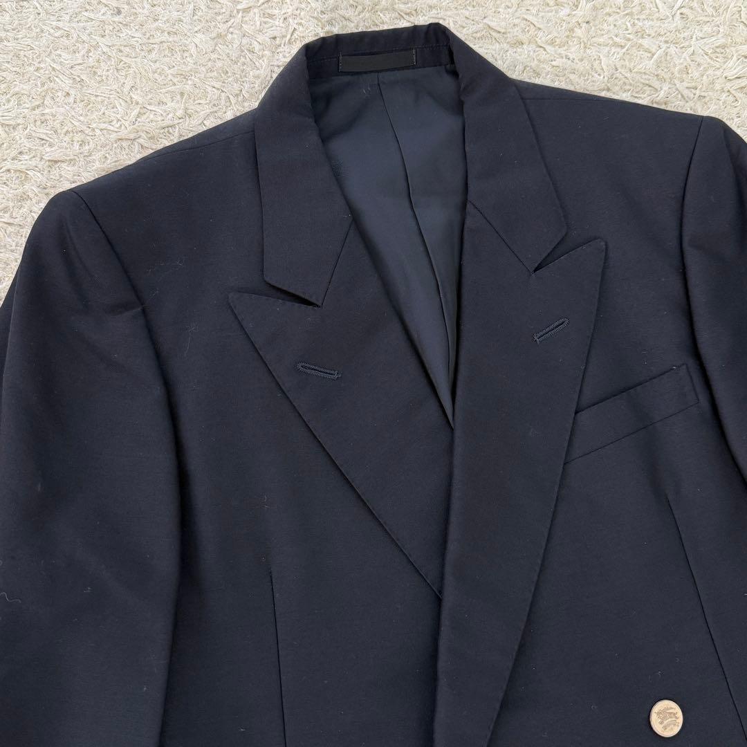 Burberry 金ボタン ウール モヘヤ ダブル 紺ブレ ジャケット