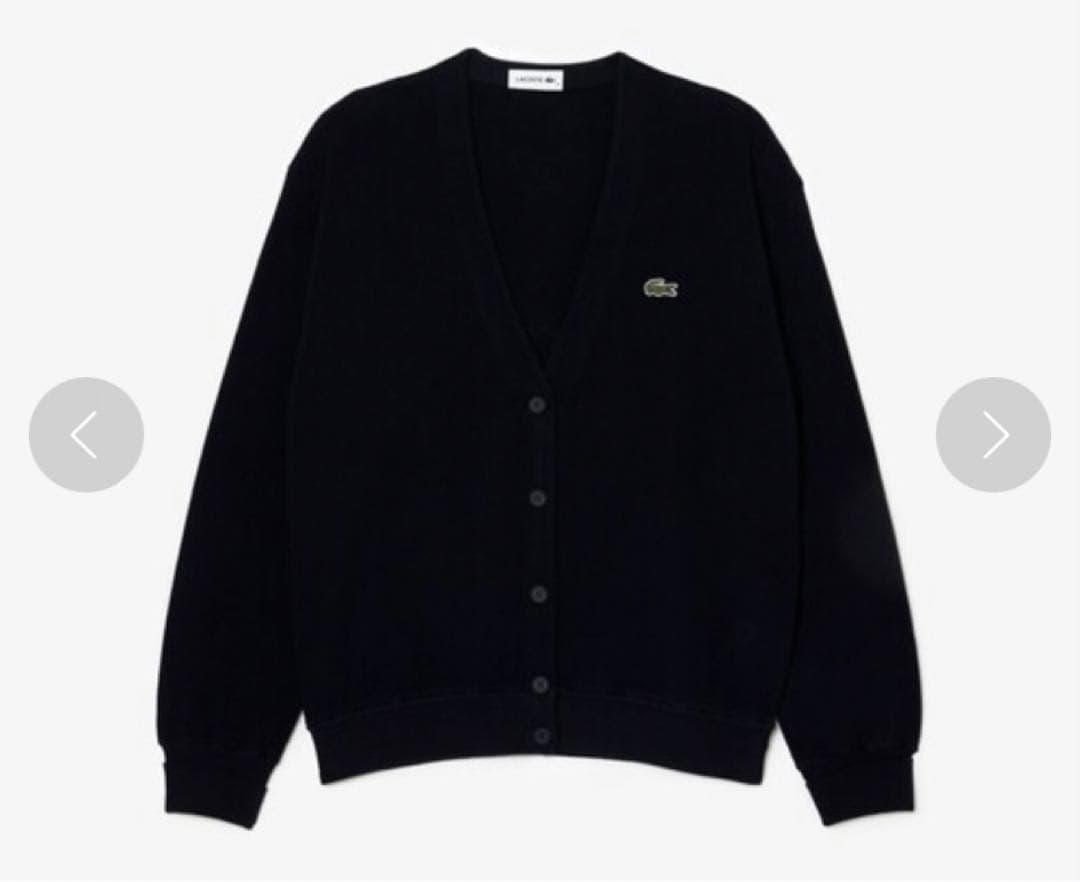 極美品 LACOSTE ラコステ オーガニックコットンニットカーディガン 36