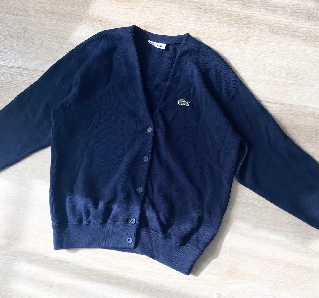 極美品 LACOSTE ラコステ オーガニックコットンニットカーディガン 36