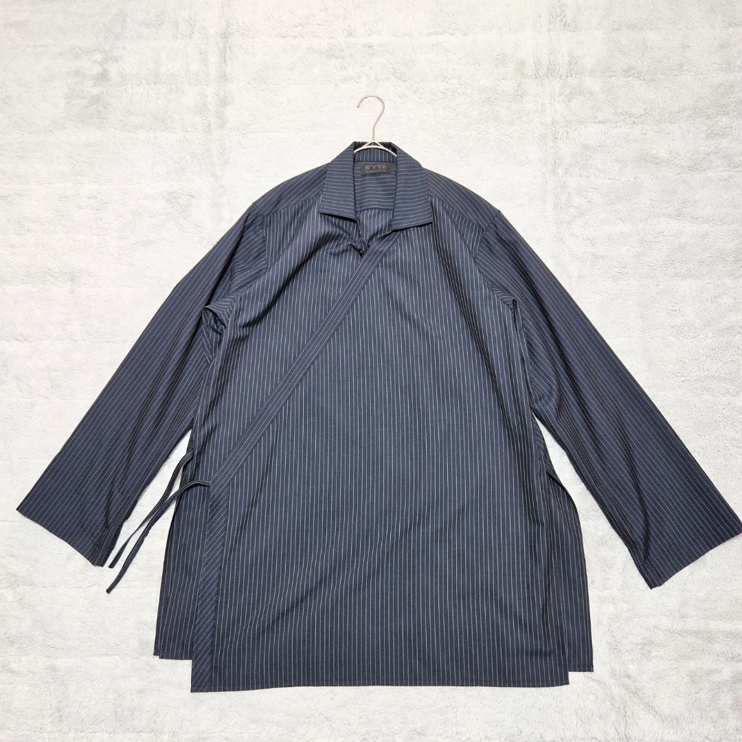 S'YTE ストライプ ラップシャツ ネイビー ヨウジヤマモト　和服　半纏　３