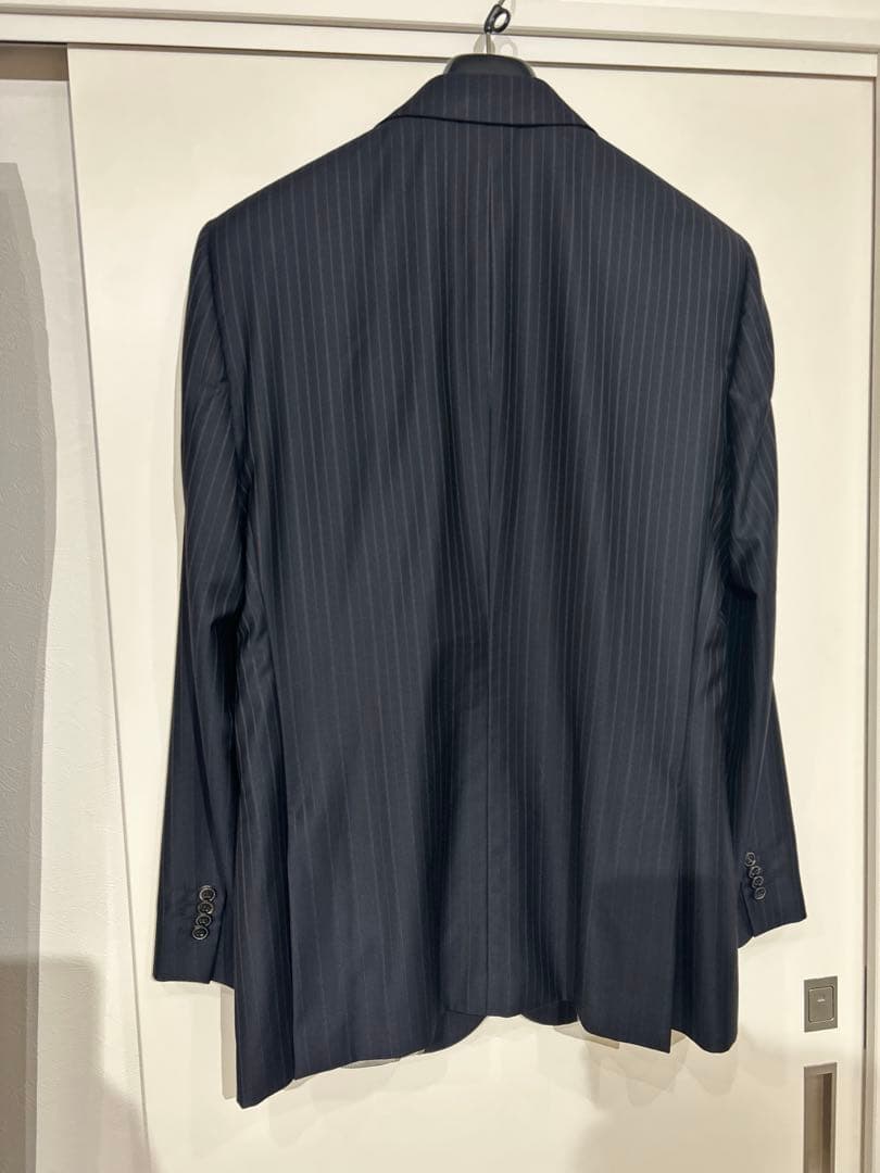 Armani ストライプ スーツジャケット ダークグレー