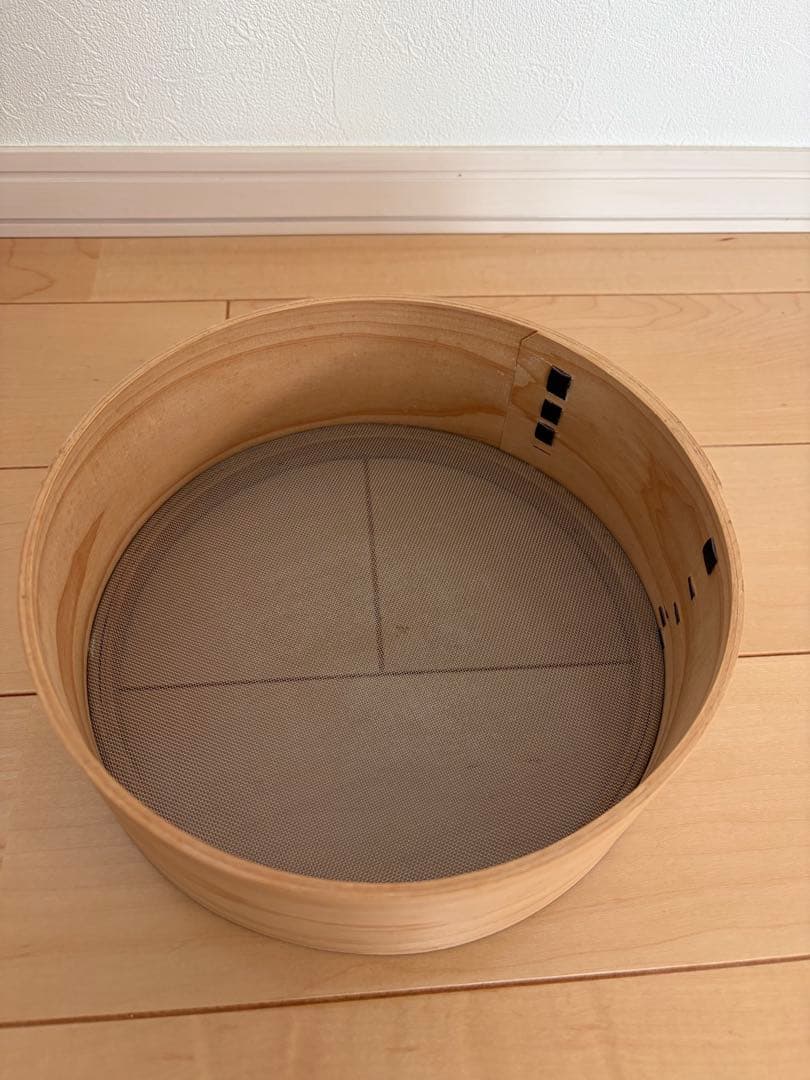 【そば・うどん打ち】こね鉢43㎝/天然木/くり抜き/ふるい付き