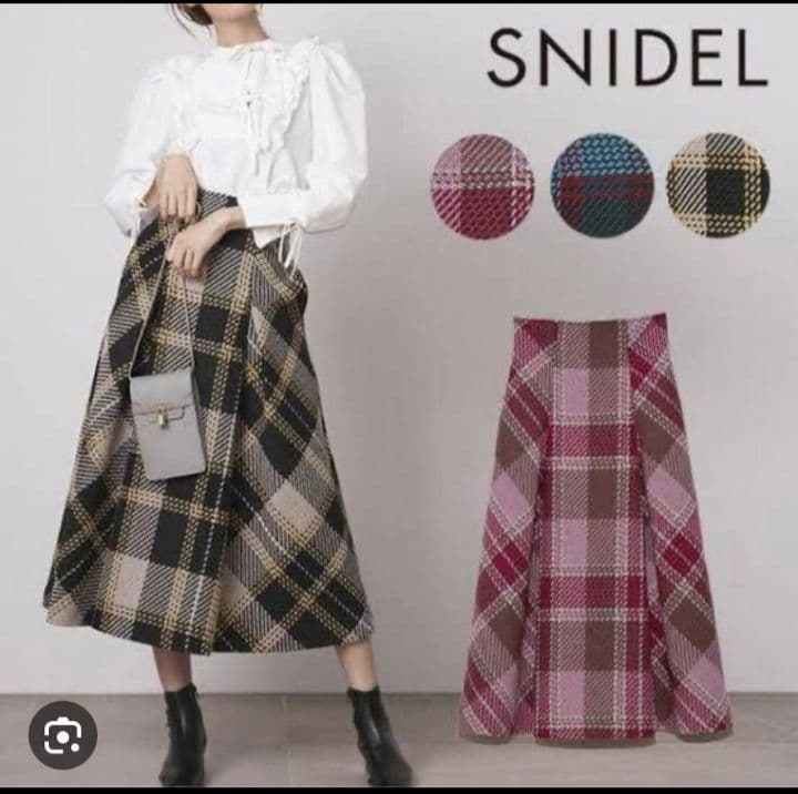 ♪大人気！スナイデル ロービングチェックフレアスカート　GBEG 1サイズ