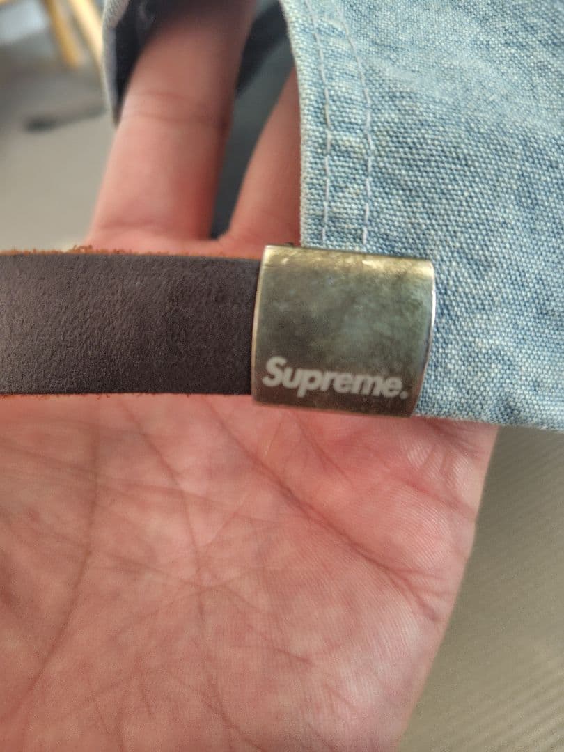 Supreme Sロゴ キャップ ブルー デニム 使用感有 フェード