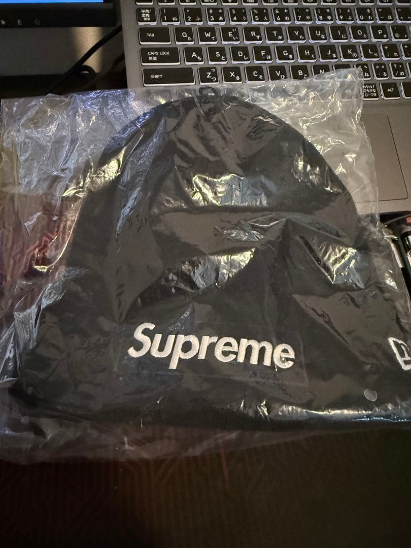 帽子 Supreme x new era box logo beanie black