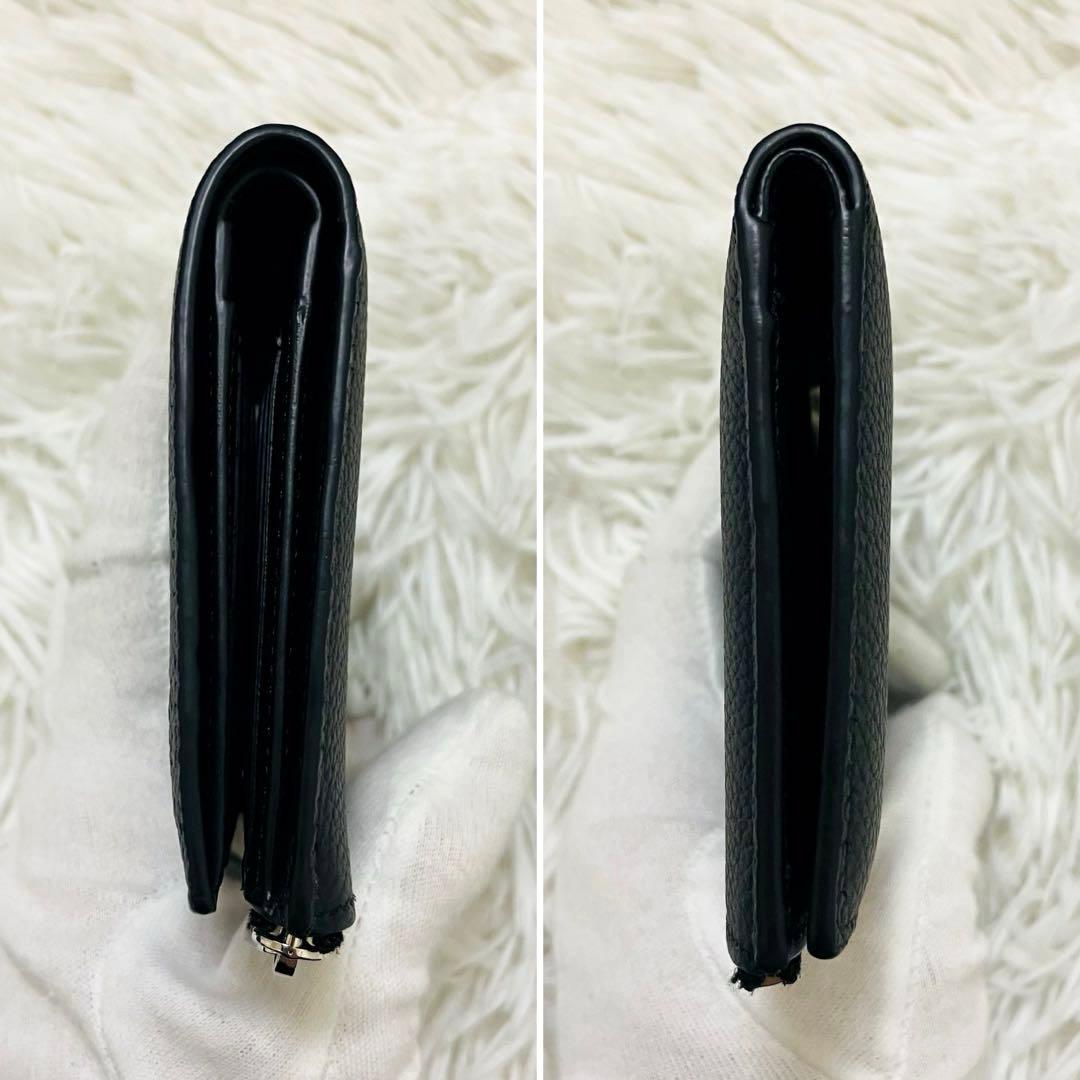 未使用級✨付属完備✨LOEWE 二つ折り財布 アナグラム レザー ブラック