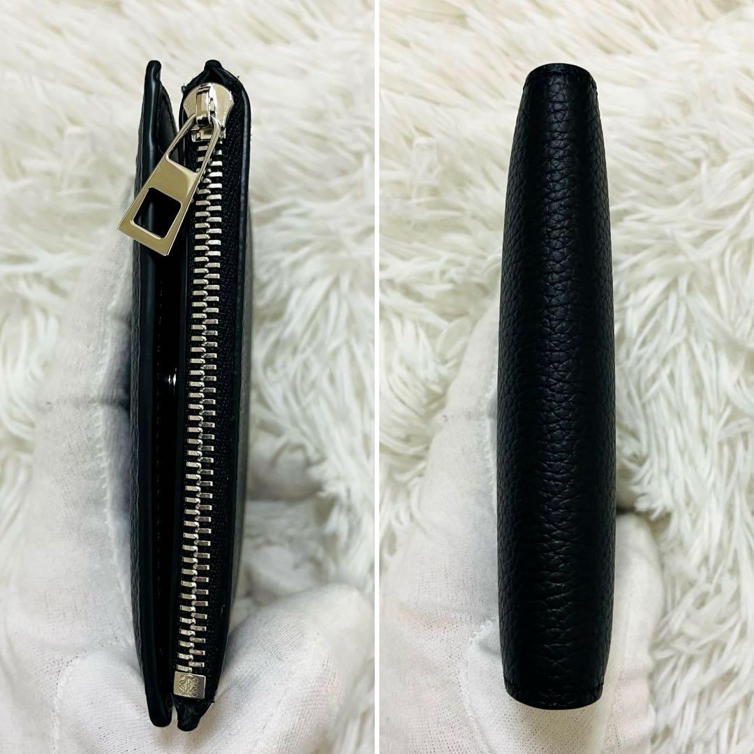 未使用級✨付属完備✨LOEWE 二つ折り財布 アナグラム レザー ブラック