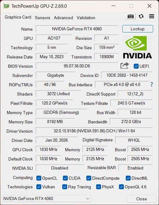 中*村様 Gigabyte GeForce RTX 4060 EAGLE OC
