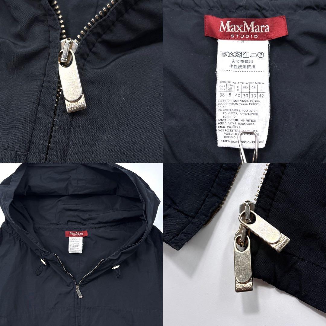 【美品】MAXMARA マックスマーラ ナイロン 　モッズコート　ジャケット　黒