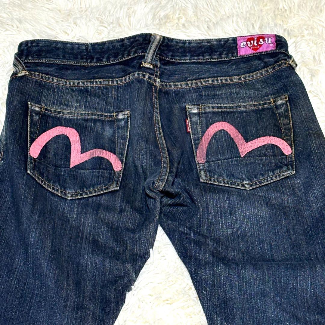 EVISU エヴィス　ストレートデニム 29 ピンク　カモメ