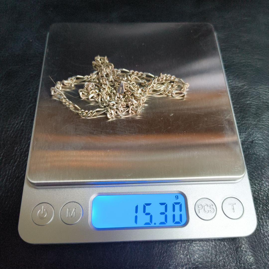 シルバー925 フィガロチェーン ネックレス 約60cm 15.3g