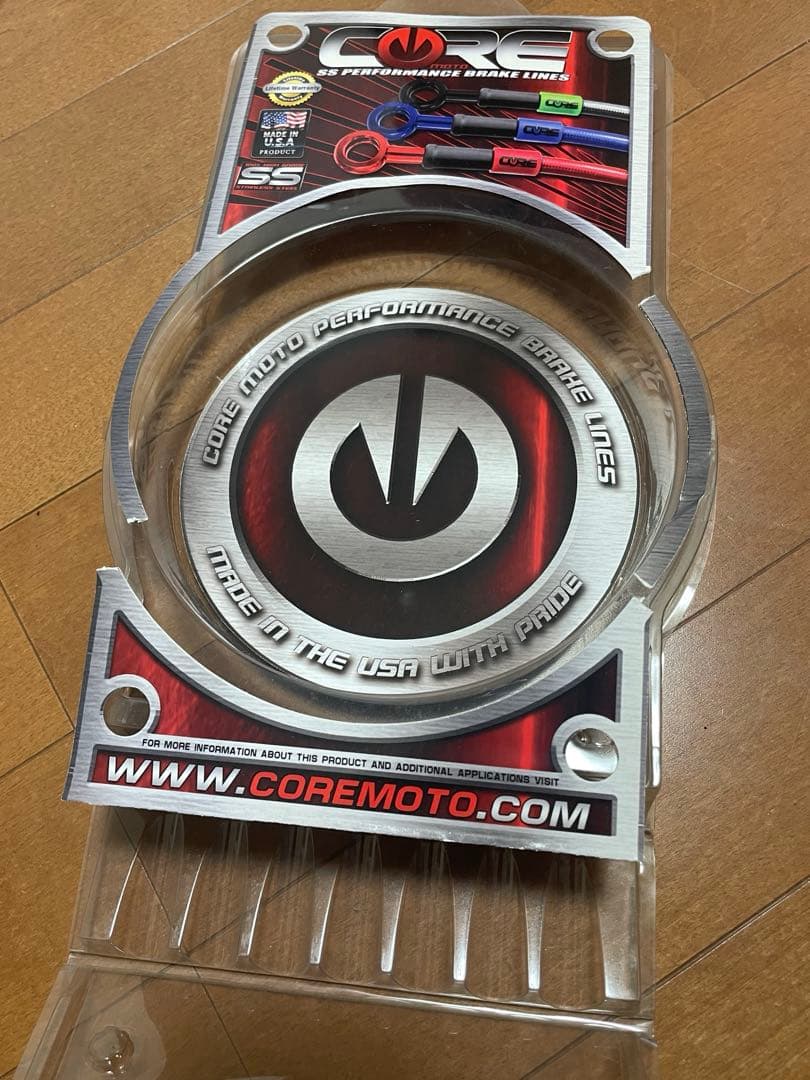 カワサキNINJA ZX-6R用CORE メッシュブレーキホース ライムグリーン