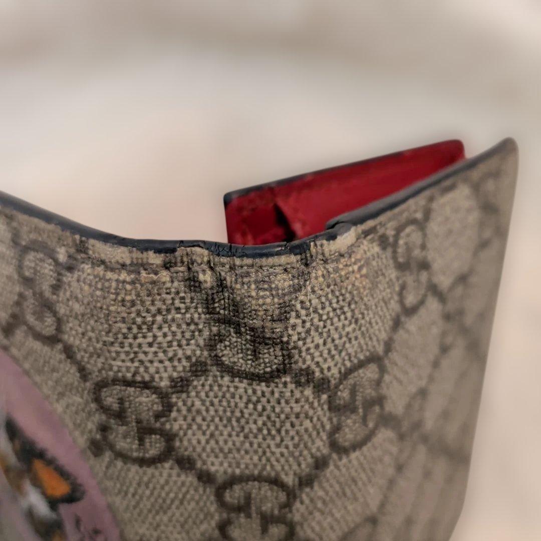 GUCCI グッチ二つ折り財布 GGスプリーム アニマルPVC