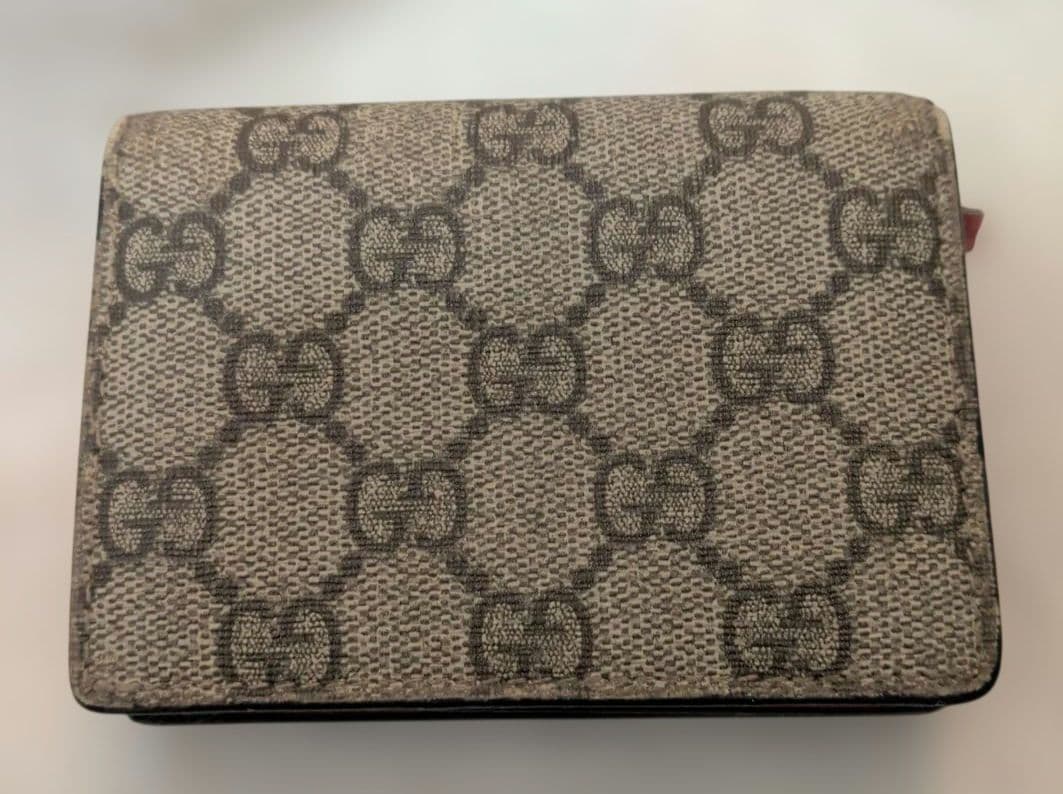 GUCCI グッチ二つ折り財布 GGスプリーム アニマルPVC