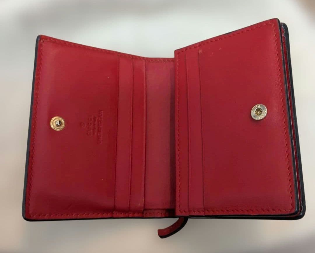 GUCCI グッチ二つ折り財布 GGスプリーム アニマルPVC