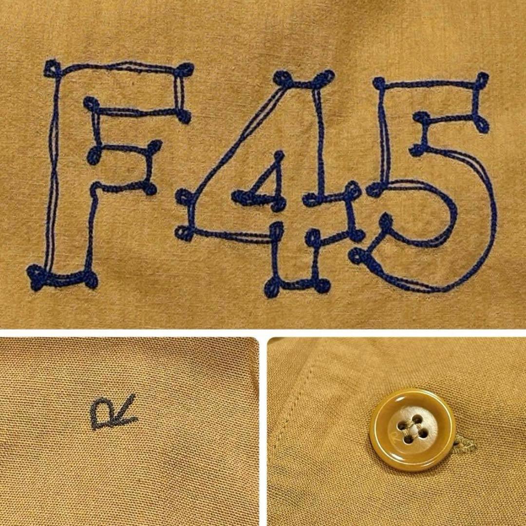 ✨美品✨45R 　ロングコート　ワッペン　刺繍　もめん布の後染コート　日本製