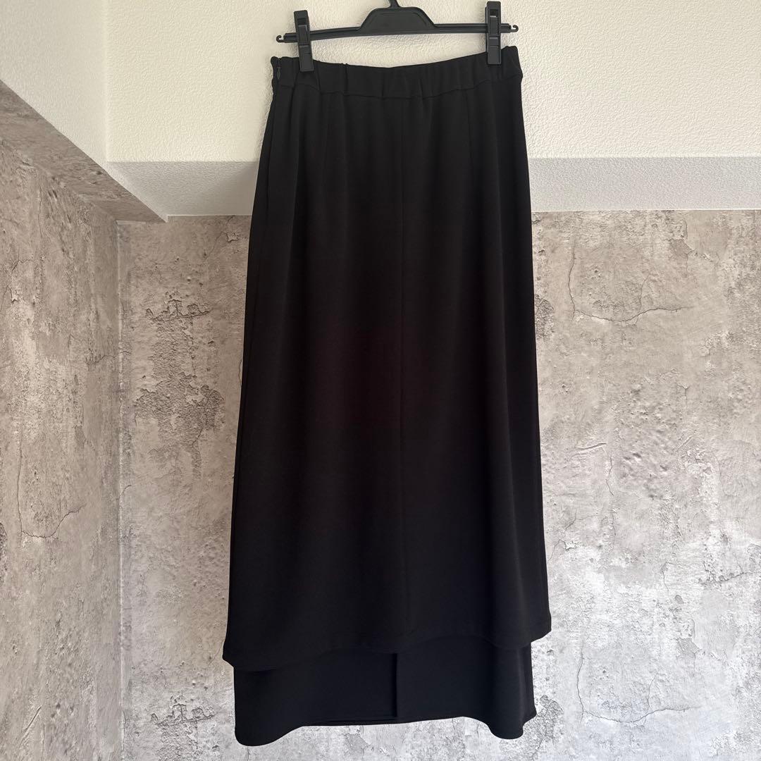 マノフ　MANOF OVERLAP STRETCH SKIRT　ブラック