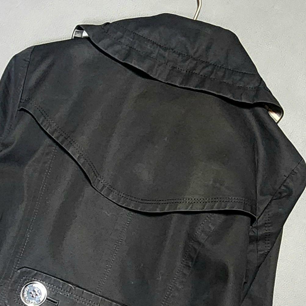 バーバリーブルーレーベル フリル ショートトレンチコート ノバチェック 黒