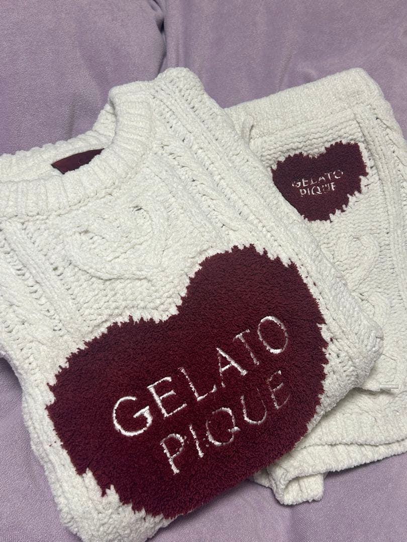 GELATO PIQUE バレンタイン ハートアランプルオーバーセットジェラピケ