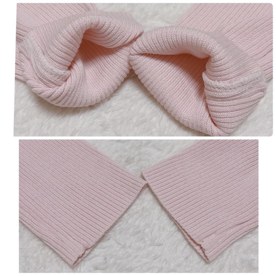 極美品 Rene コサージュ付 リブカーディガン ピンク セレモニー 34