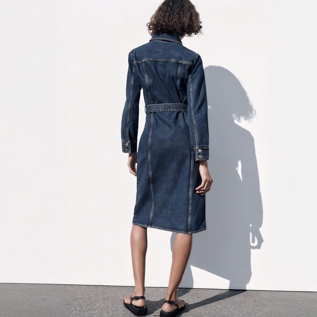 【新品タグ付】ZARA ザラ 美ライン デニムワンピース M 春コーデ
