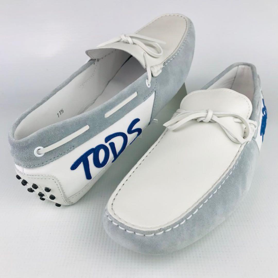 新品未使用★TOD'S・レザー切替 サイドロゴ ドライビングシューズ(11.5)