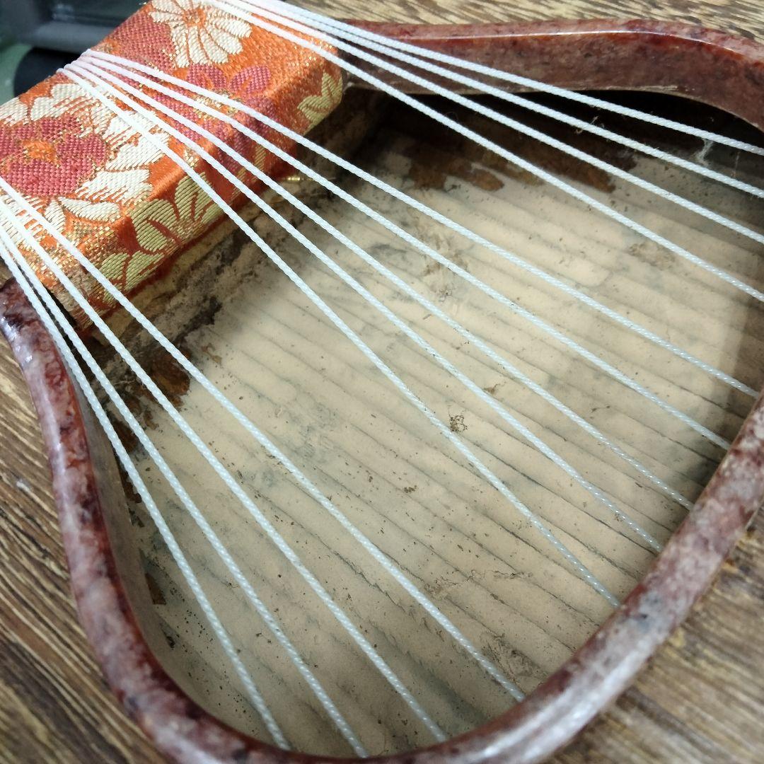 琴　美木目　和楽器　弦楽器 13弦　すだれ彫り　ケース付 送料込み