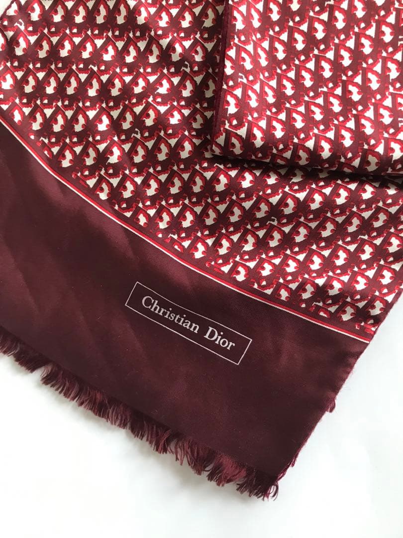 Christian Dior ボルドー マフラー　ショール　男女兼用