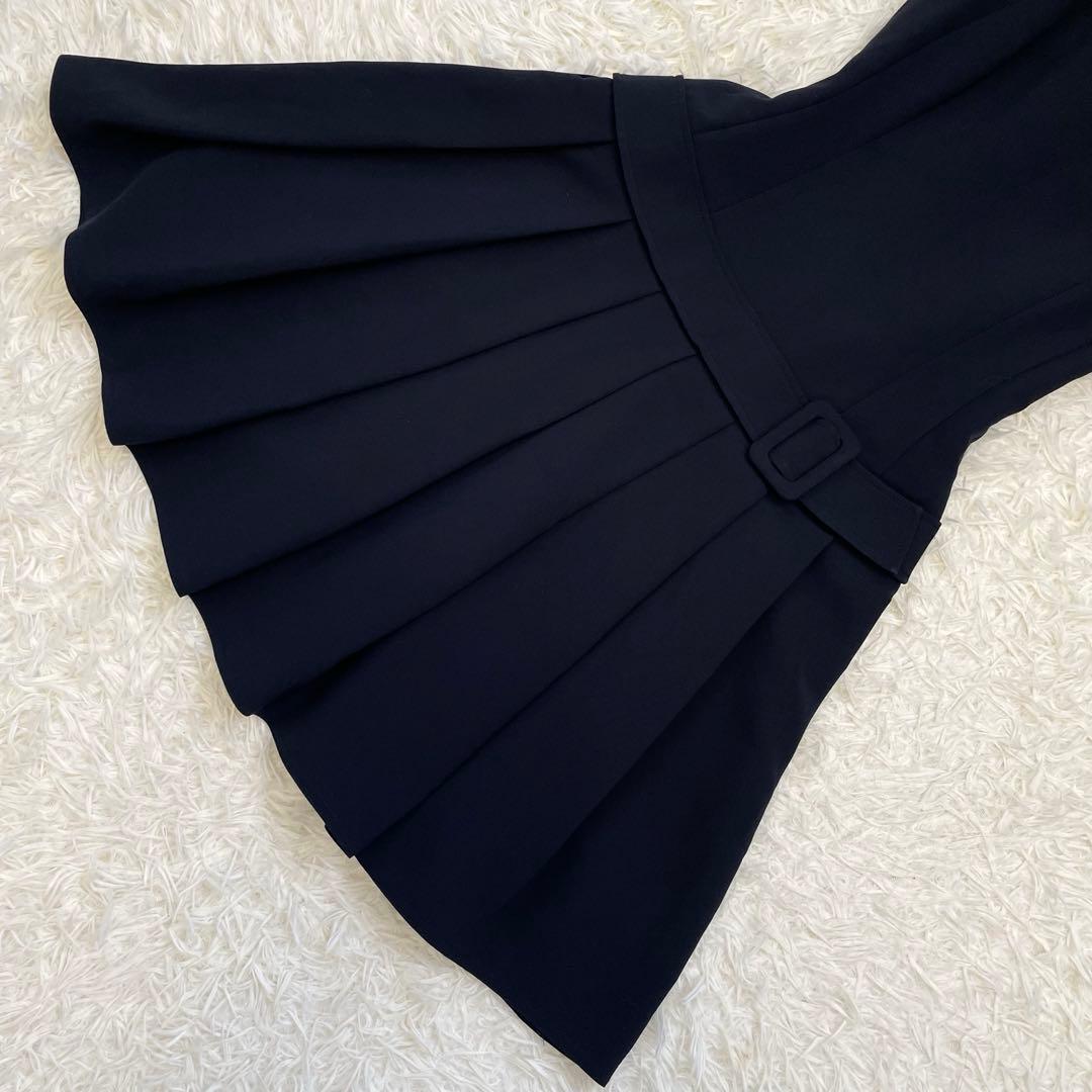 美品✨️ルネ プリーツワンピース ベルト ネイビー 32