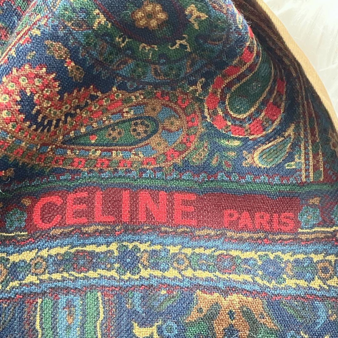 【美品 シルク100%】CELINE ストール マフラー ペイズリーイタリア製