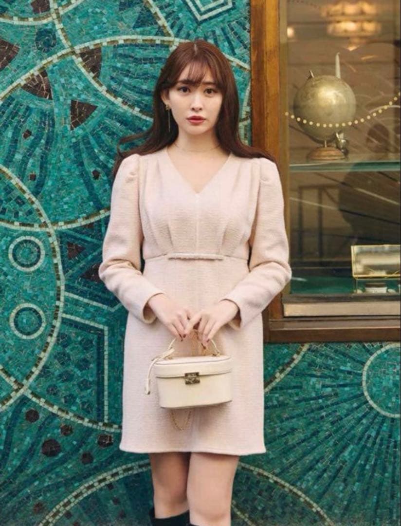 Herlipto Epoch Boucle Mini Dress ピンク S