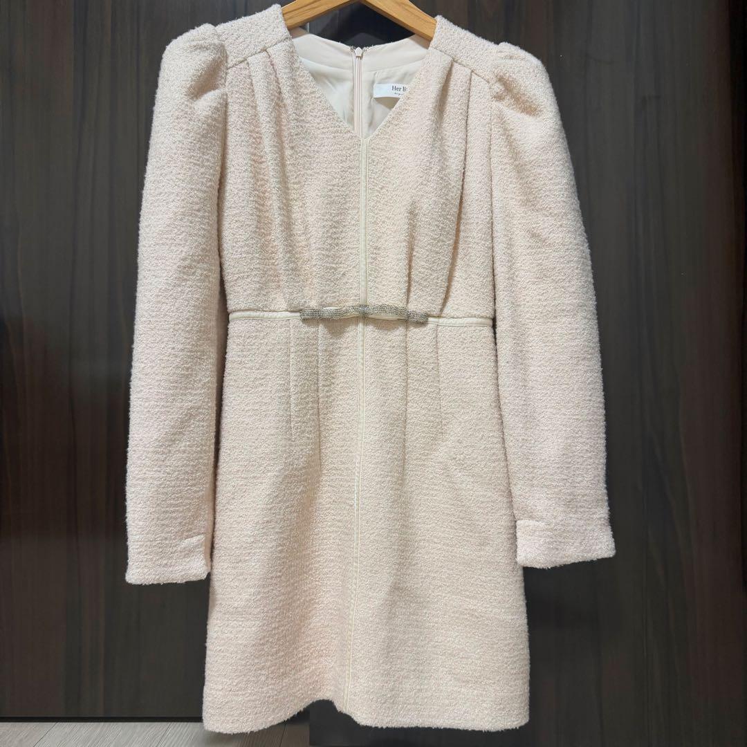 Herlipto Epoch Boucle Mini Dress ピンク S