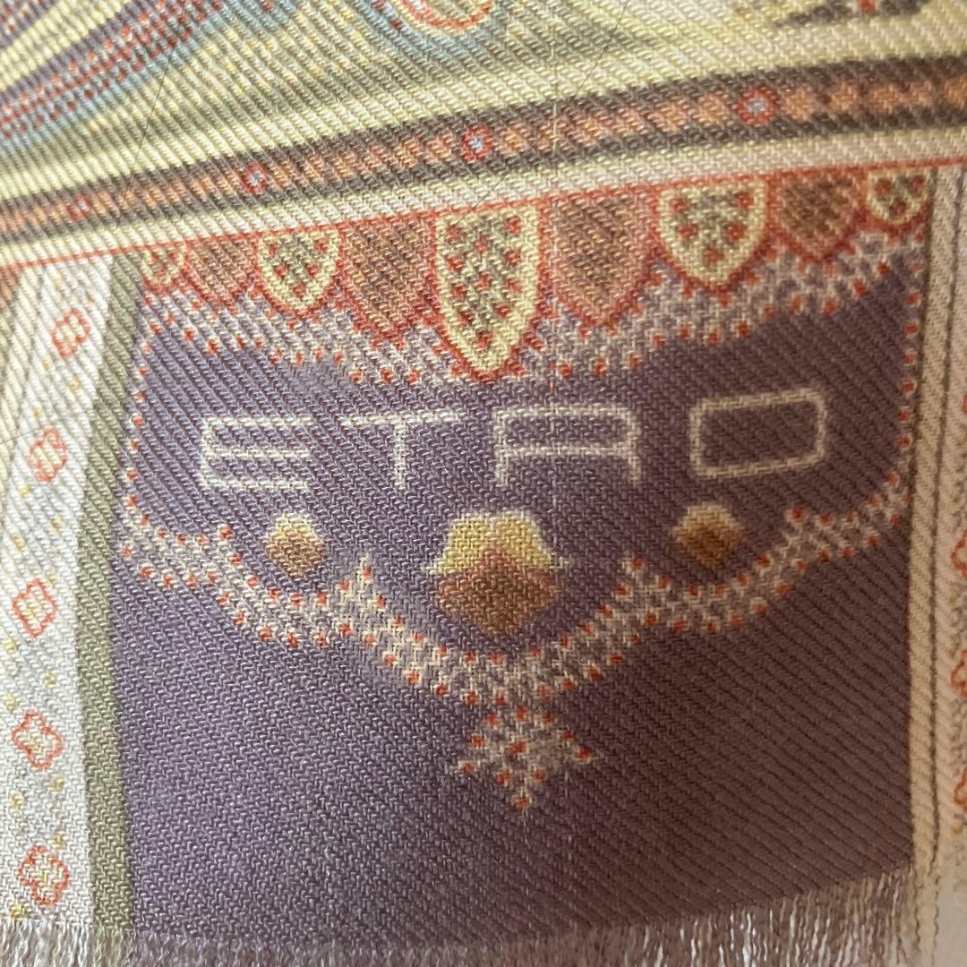 【ETRO 】イエロー系　ペイズリー柄ストール　スカーフ