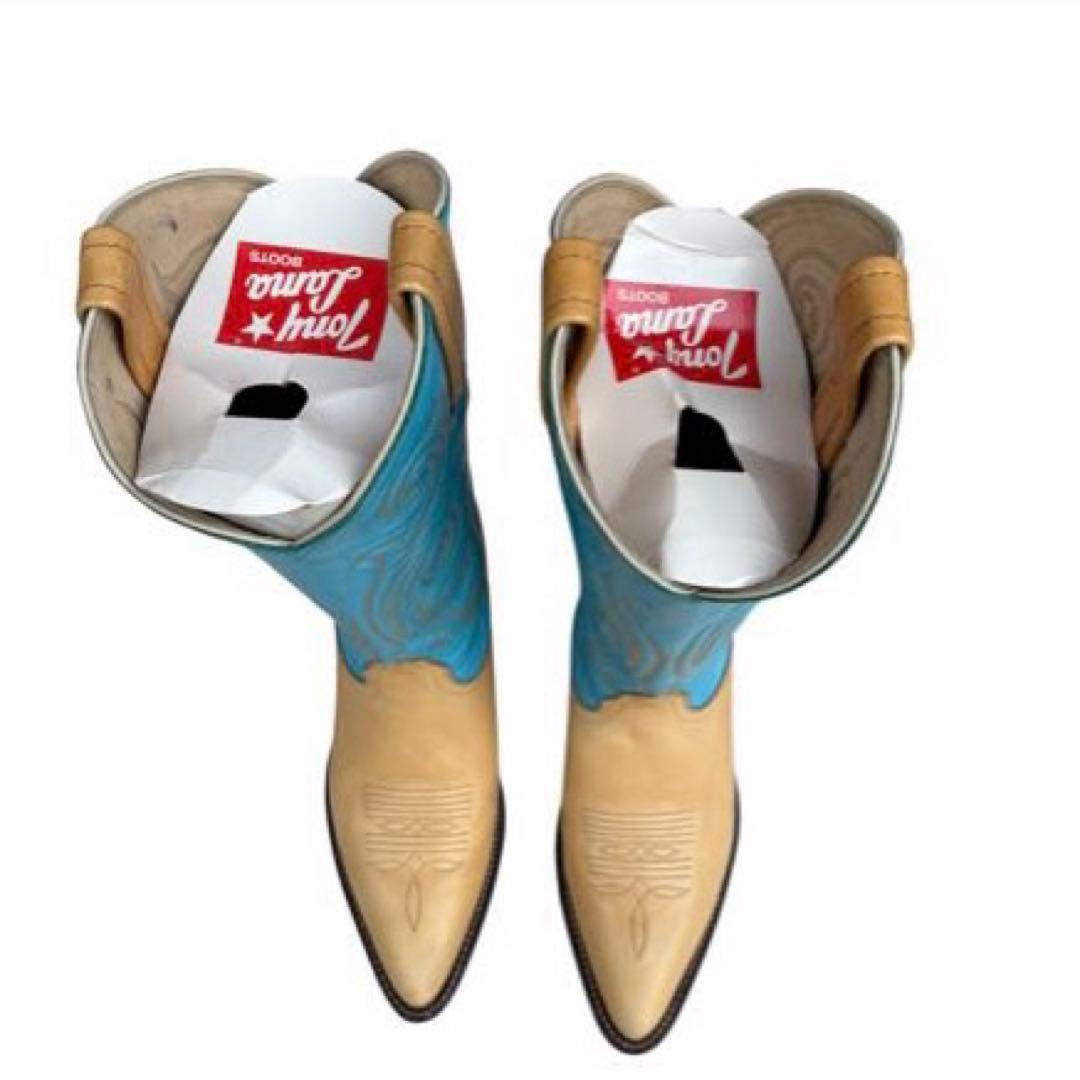 美品☆Tony Lama トニーラマ　ウエスタンブーツ　ターコイズブルー　6c
