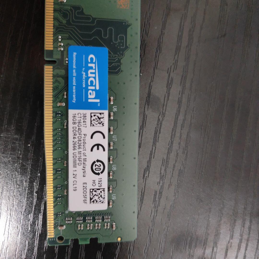メモリー Crucial 16GB DDR4 2666MHz UDIMM