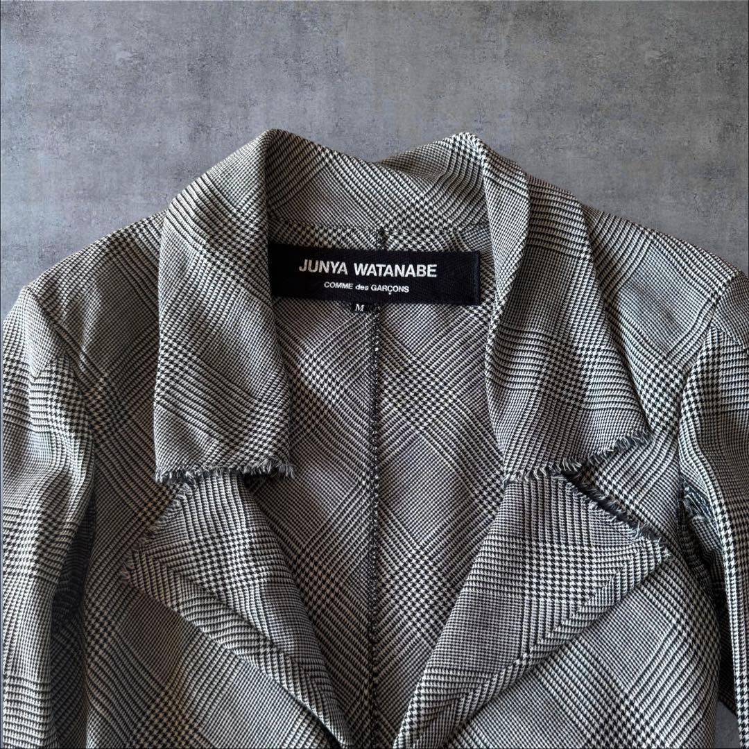 AD2003JUNYA WATANABE ギャルソン 千鳥歪み変形ジャケットM