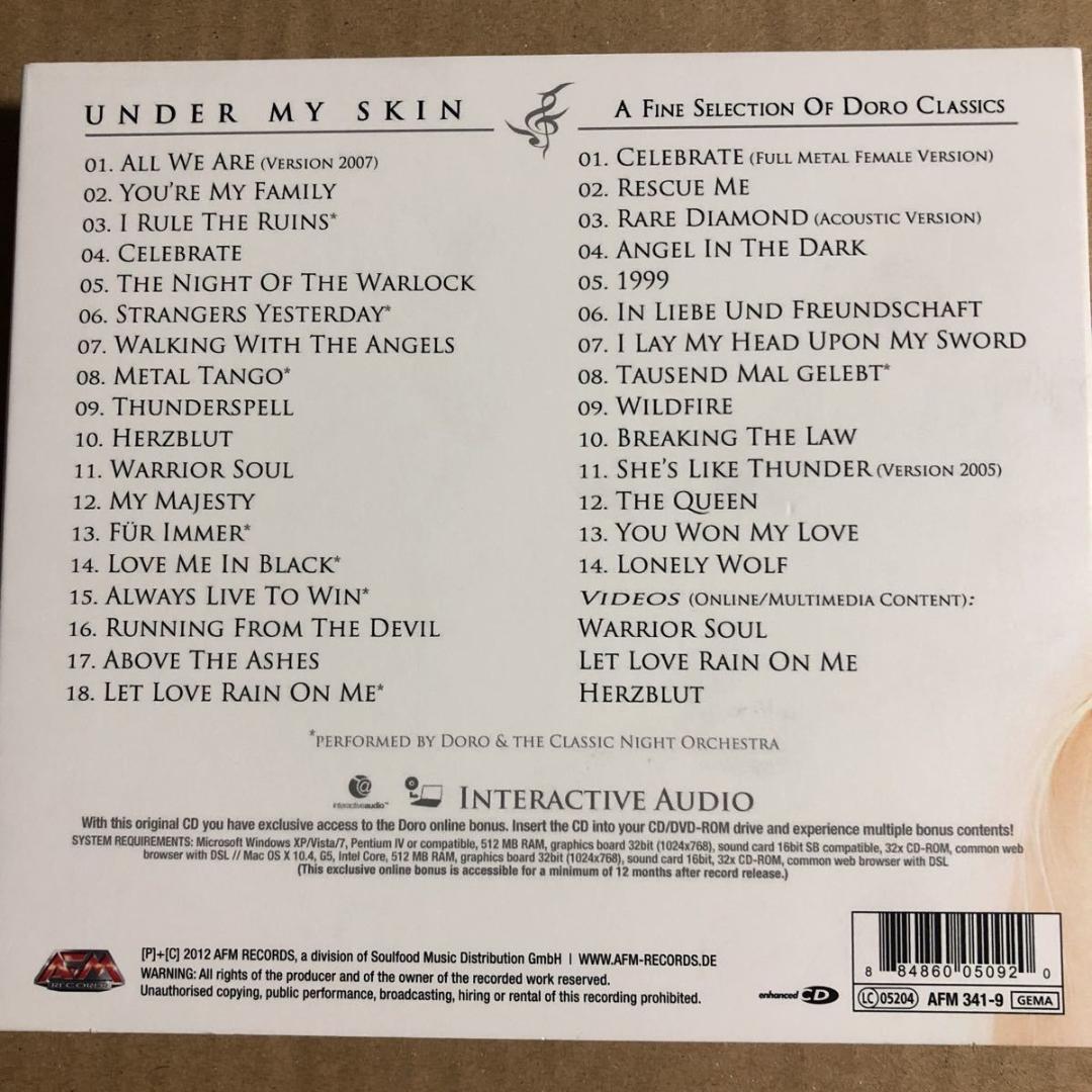 ドロUNDER MY SKIN＆A FINE SELECTION OF DORO