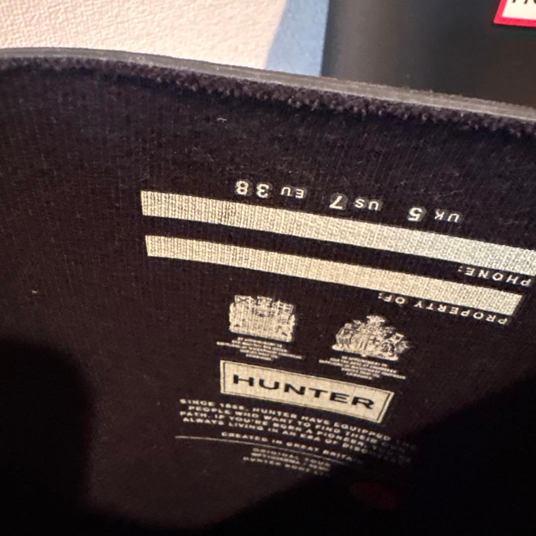 （美品）　HUNTER 長靴 ブラック バックル付き UK 5 / EU 38