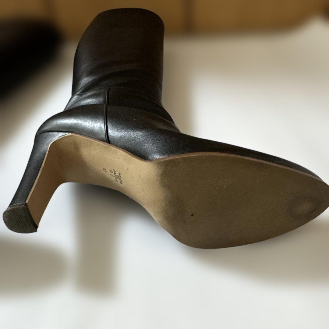 25　DIANA　ダイアナ　ロングブーツ　カーフ　黒　サイドジップ