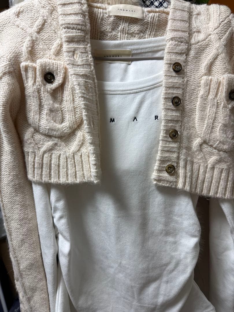 トップス ANDMARY Mary logo cable knit set