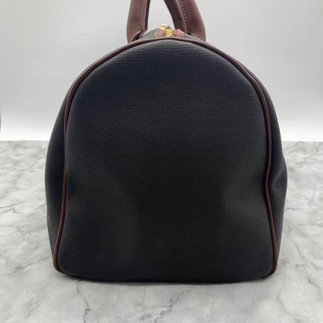 dunhillダンヒル ボストンバッグロゴ PVC レザー ゴールド金具 南京錠