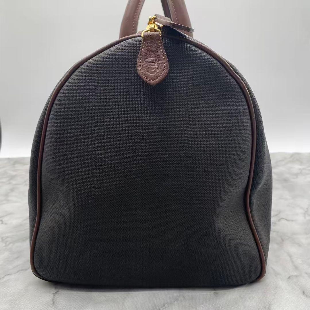 dunhillダンヒル ボストンバッグロゴ PVC レザー ゴールド金具 南京錠