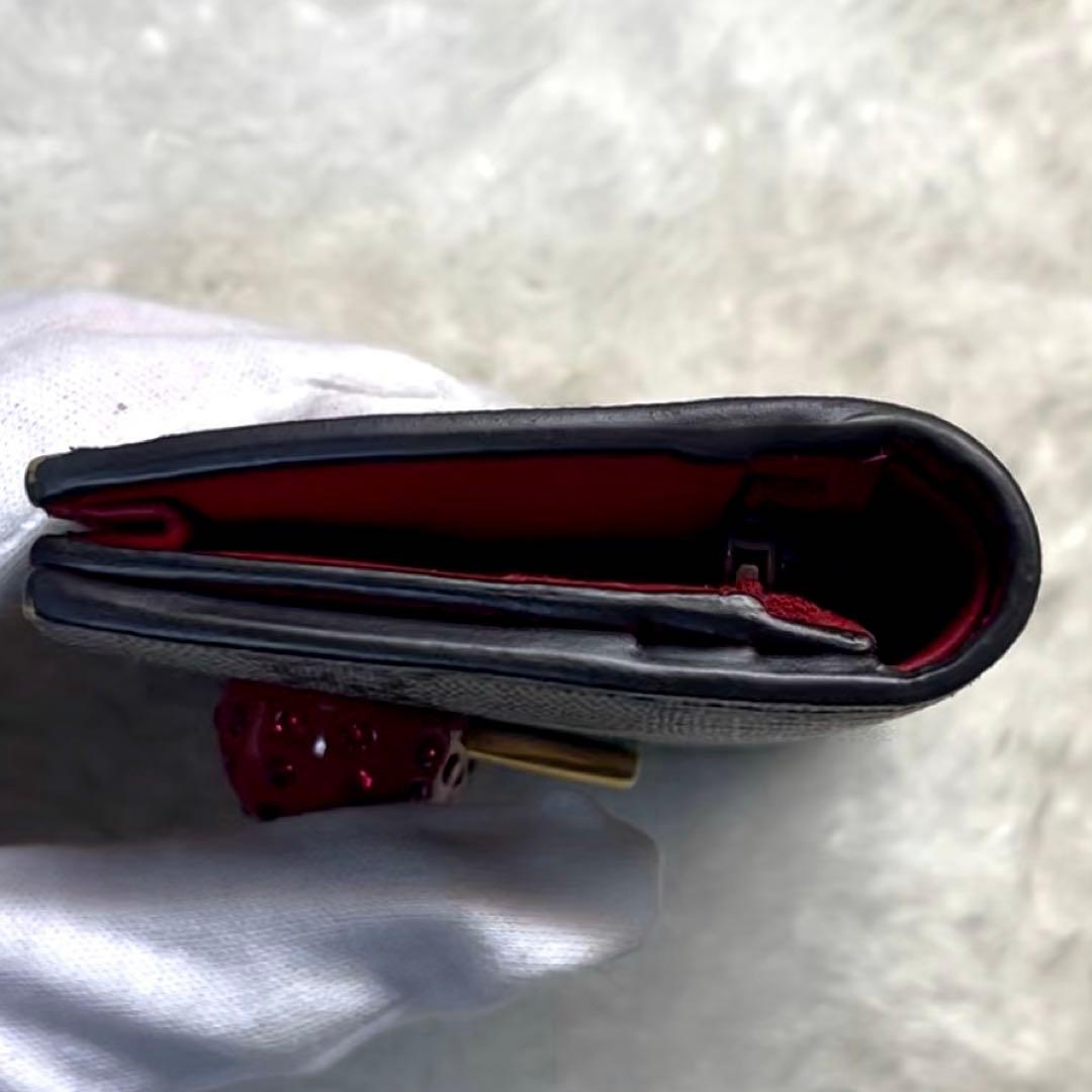 ✨美品✨ GUCCI グッチ 二つ折り財布 チェリー GG柄 ストーン抜けナシ！