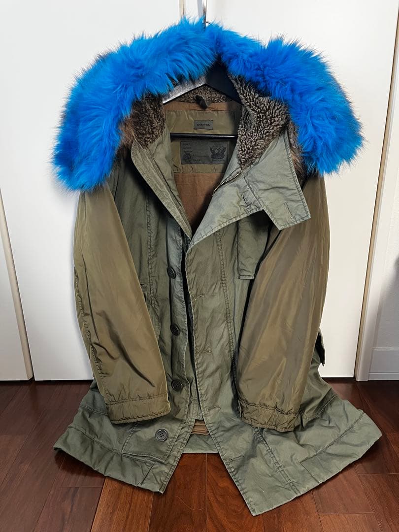 DIESEL モッズコート　ブルーファー付き