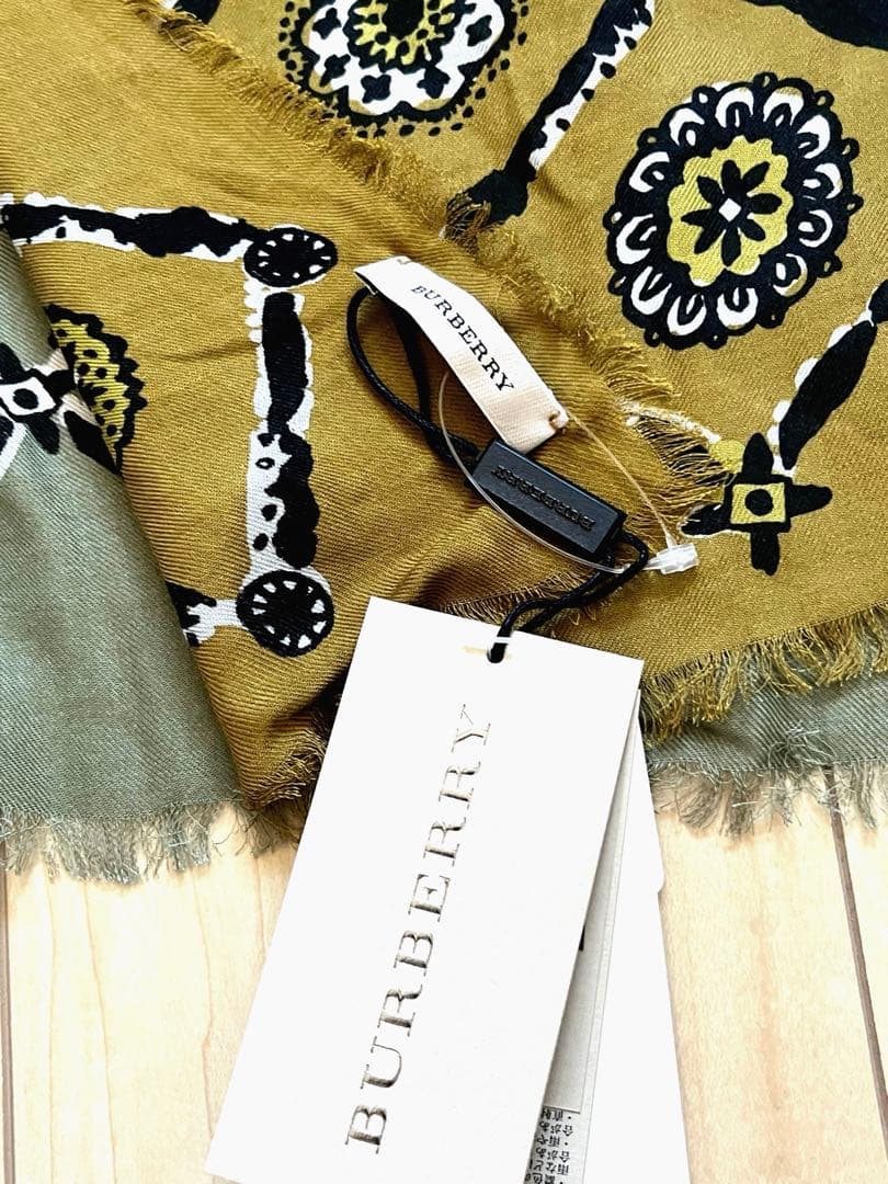 【新品ダグ】BURBERRY カシミヤ花柄2色プリスト超大判ストール&マフラー