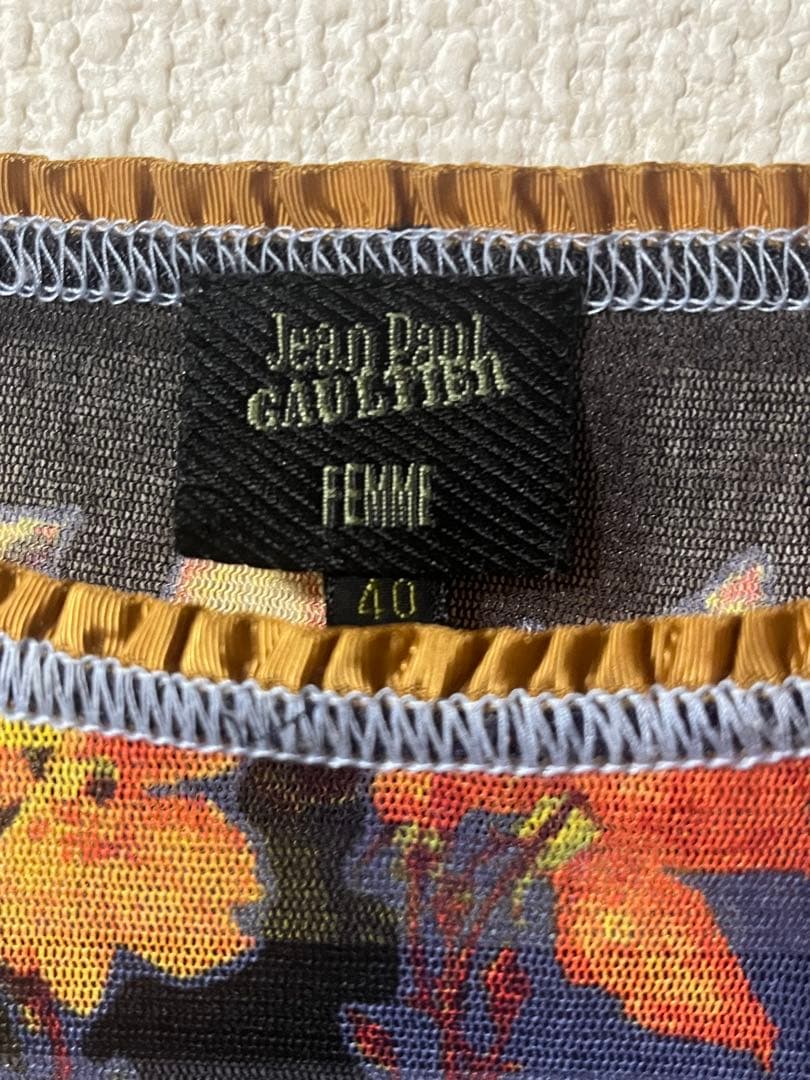 Jean Paul Gaultier　ゴルチエ　パワーネット　サイズ40 花柄